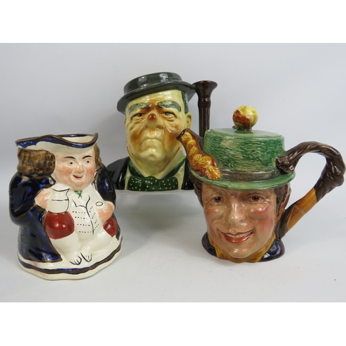 260 - Beswick Sam Weller teapot and 2 toby jugs.