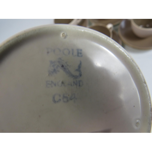 262 - Poole pottery twintone coffee set. 15 pieces in total.
