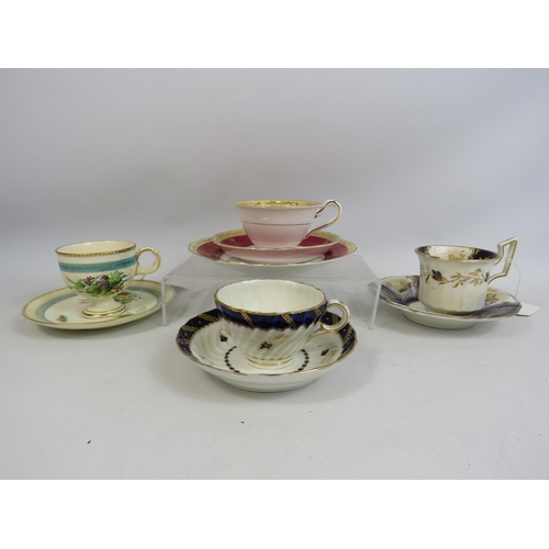 274 - 2 Early Royal Worcester cups and saucers plus 2 others.