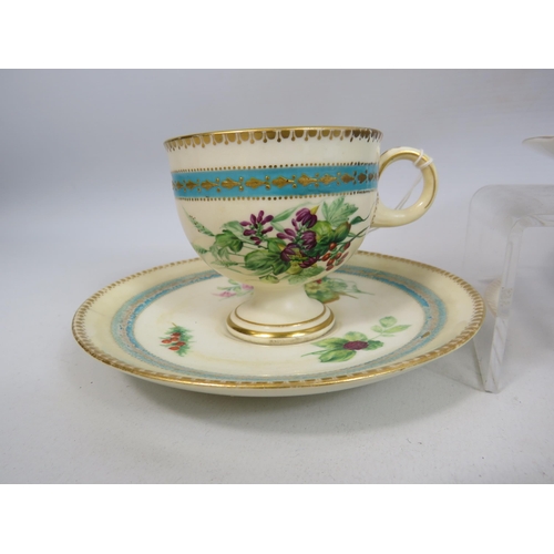 274 - 2 Early Royal Worcester cups and saucers plus 2 others.