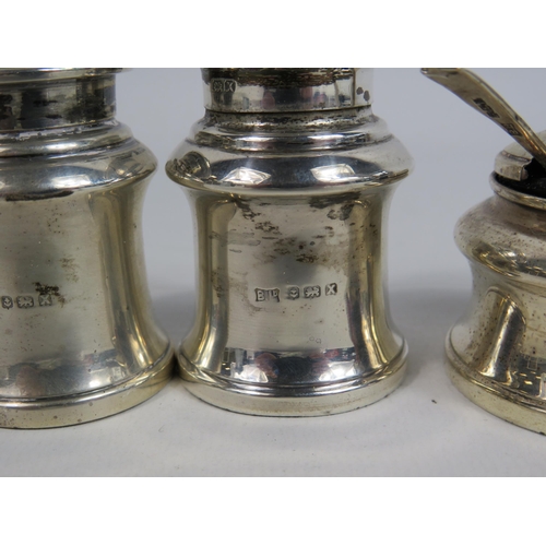 291 - Sterling silver cruet set Birmingham 1947 Bishtons Limited, 97.1 grams
