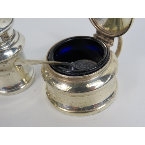 291 - Sterling silver cruet set Birmingham 1947 Bishtons Limited, 97.1 grams