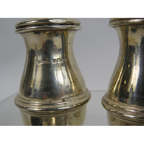 294 - Birmingham sterling silver 1939 S Blanckensee and son Cruet set with blue liners and spoons, Total s... 