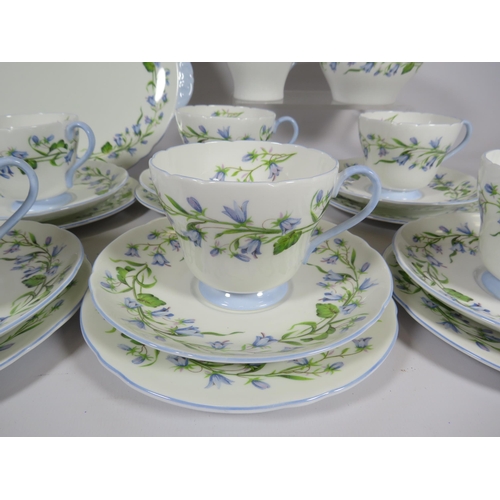 266 - Shelley Harebell teaset 21 pieces. 1 cup does have a hairline.