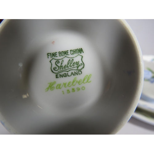 266 - Shelley Harebell teaset 21 pieces. 1 cup does have a hairline.