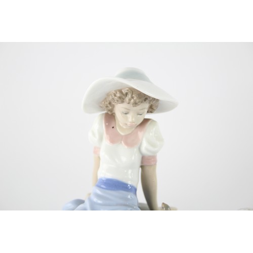 257 - 2 x Assorted NAO Ornaments Inc Girl & Bird, Puppies in a Basket    629146