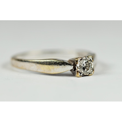 241 - 9ct white gold diamond illusion setting solitaire ring (2.4g)     2041041