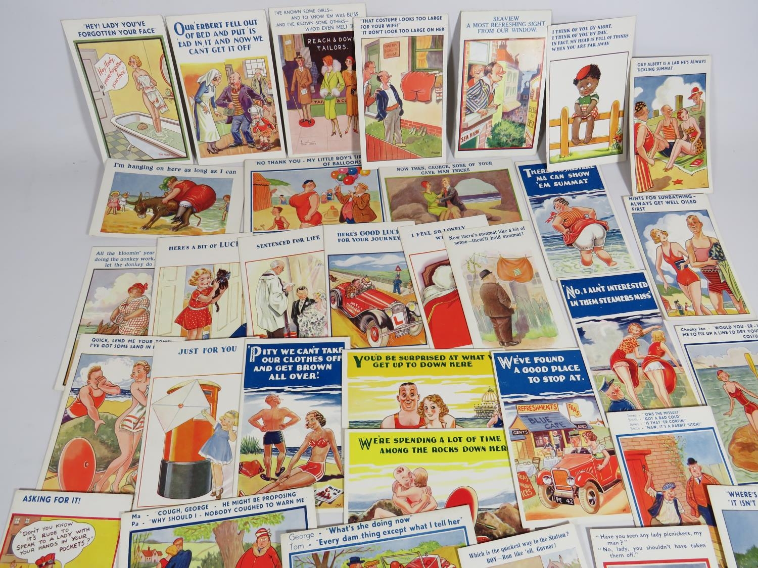 approx 50, Mid 20th Century Cheeky Seaside type postcards all in very ...