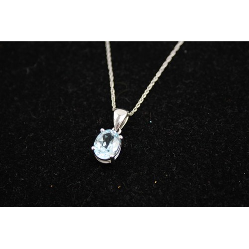 150 - 2 X .925 Silver Pendant Necklaces Set With Opal And Topaz (10g)     407854