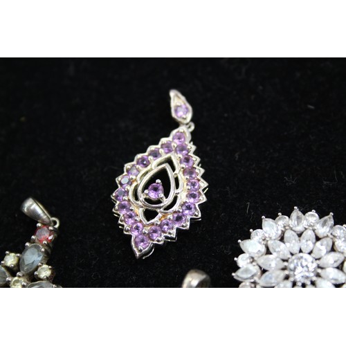152 - 5 X .925 Stone Set Pendants (28g)     951023