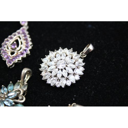 152 - 5 X .925 Stone Set Pendants (28g)     951023