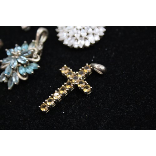 152 - 5 X .925 Stone Set Pendants (28g)     951023