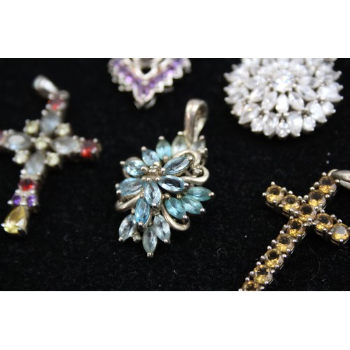 152 - 5 X .925 Stone Set Pendants (28g)     951023