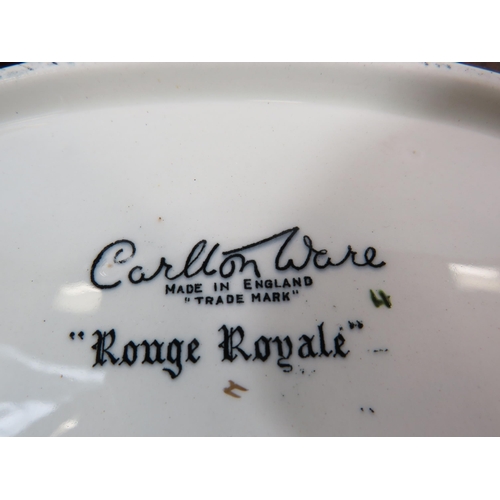 95 - Devon Fieldings Slyvan lustre vase plus a Carltonware Rouge royale dish.