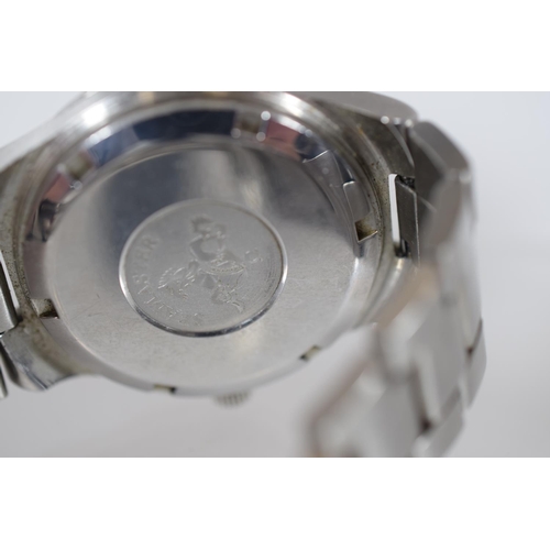 165 - Omega Seamaster Automatic, Date Window, Chrome strap. No box or papers.   Runs well.  See photos.