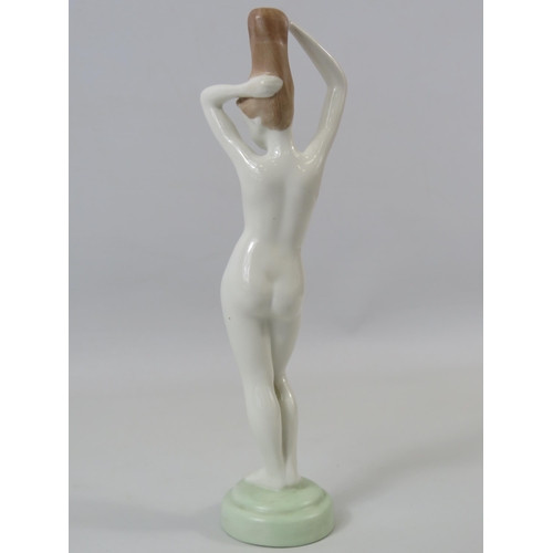 22 - Art Deco figurine of a naked lady by A Quincum Budapest , approx 9