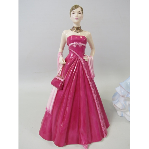 27 - Royal Doulton Pretty ladies Happy Birthday 2005 figurine HN4722 and Coalport Pamela figurine. The ta... 