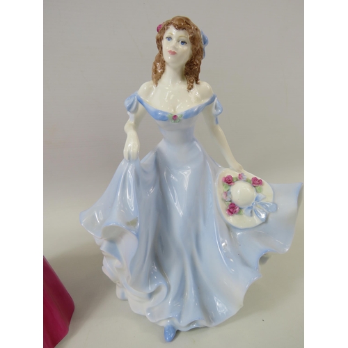 27 - Royal Doulton Pretty ladies Happy Birthday 2005 figurine HN4722 and Coalport Pamela figurine. The ta... 