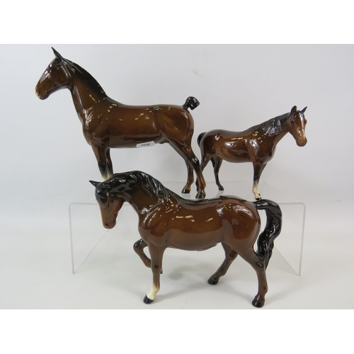 28 - 3 Beswick horses including Black Magic of Nork Hackney, Trotting mare etc.