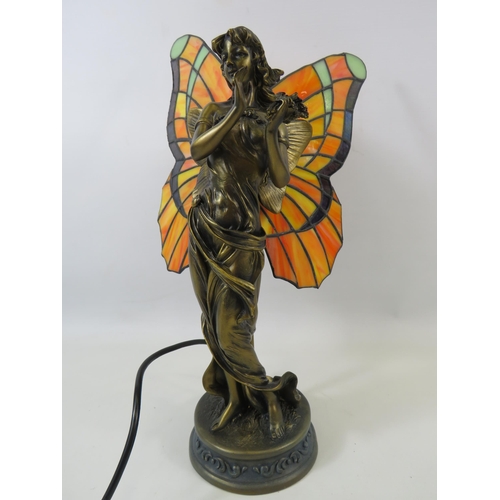 34 - Art deco Tiffany style Fairy table lamp by Crosa. Aapprox 15