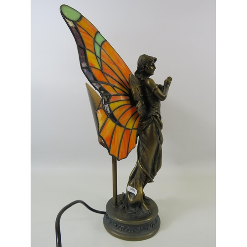 34 - Art deco Tiffany style Fairy table lamp by Crosa. Aapprox 15