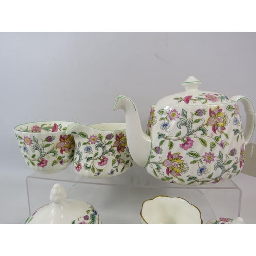 39 - 13 Pieces of Minton Haddon hall including teapot, bowls, lidded jars etc.