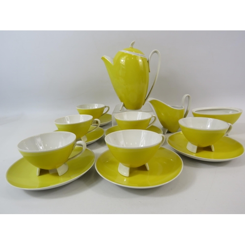 43 - 1950s Yellow Retro German teaset by Entwurt Prof Karl.