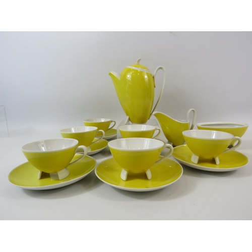 43 - 1950s Yellow Retro German teaset by Entwurt Prof Karl.