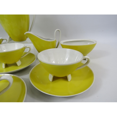 43 - 1950s Yellow Retro German teaset by Entwurt Prof Karl.