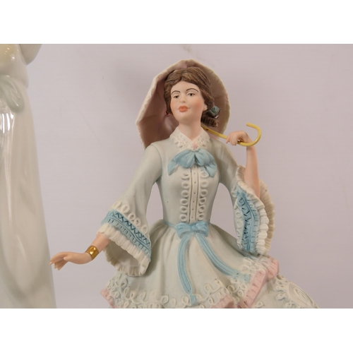 47 - Wedgwood Royal flower show limited edition figurine plus a lladro style figurine. The tallest been 1... 