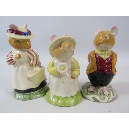 57 - Royal Doulton Brambly Hedge figurines Lord and Lady Woodmouse and Primrose Woodmouse.