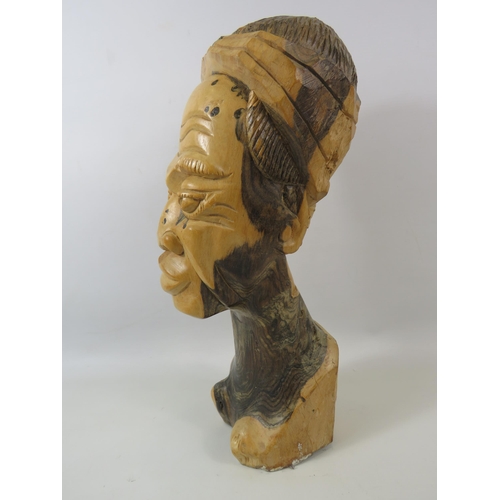 78 - Large Ethnic carved bust, 15.5