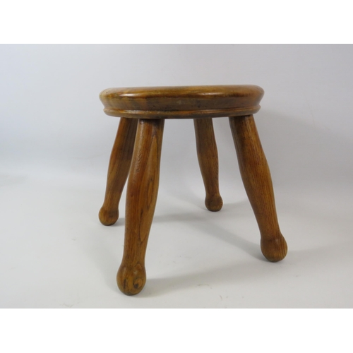 80 - Small Antique wooden milking stool. 8