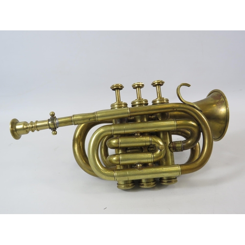 127 - Vintage Nadir Ali and co pocket Trumpet / Cornet.