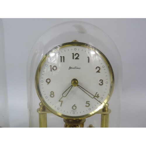 155 - 2 Glass domed carriage clocks by Kundo and Bentima, the tallest measures 9.5