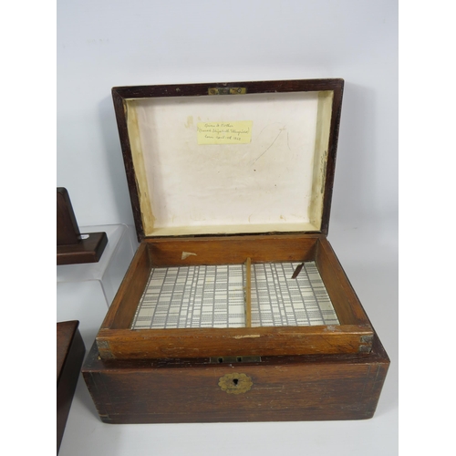 172 - Vintage oak storage box, cigar box and art deco picture frame.