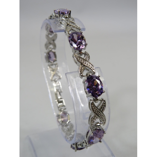 925 silver Amethyst tennis bracelet.