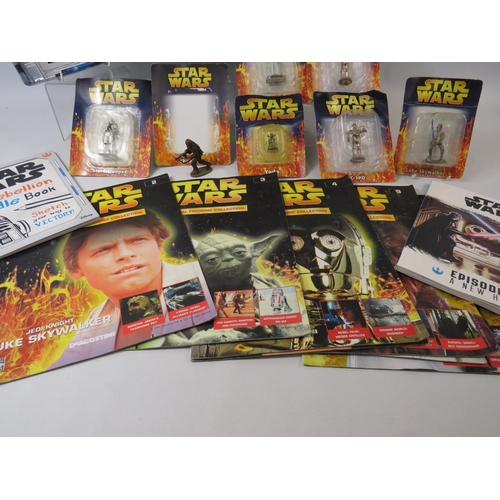 1603 - Selection of Star Wars models.  De-Agostini models in hanging packs etc. see photos.