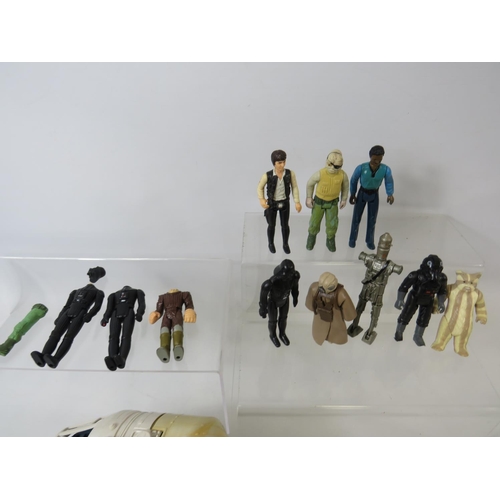 1604 - Star Wars Figures, some damaged for spares plus a large Millenium Falcon Model.   See photos.