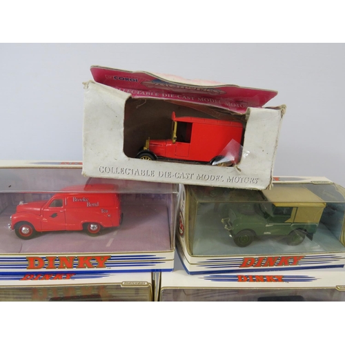 1608 - Six Dinky Die Cast models plus one Corgi Die Cast Truck. All boxed and unused. See photos for detail... 