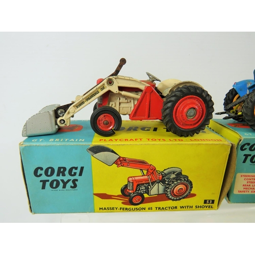 1611 - Three Boxed Corgi Die Cast Agricultural Models. All boxed, Light playworn,  Plus a Dinky 321 Manure ... 