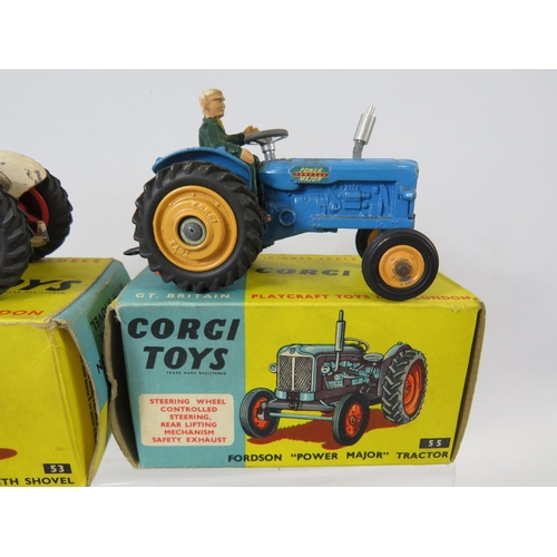 1611 - Three Boxed Corgi Die Cast Agricultural Models. All boxed, Light playworn,  Plus a Dinky 321 Manure ... 