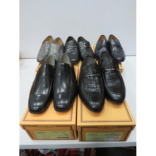 1889 - 5 Pairs of Barker mens shoes, size 7.5. 2 pairs are brand new.