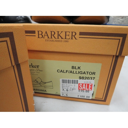 1889 - 5 Pairs of Barker mens shoes, size 7.5. 2 pairs are brand new.