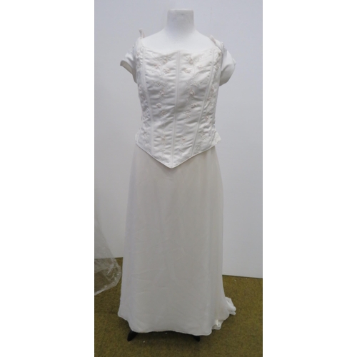 1896 - Ivory prom dress approx size 18.