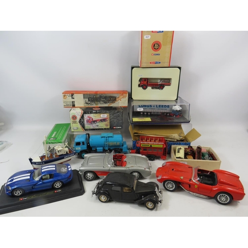 1741 - Mixed lot of Boxed and un-boxed die cast models together with boxed metal Railway kits in unused con... 