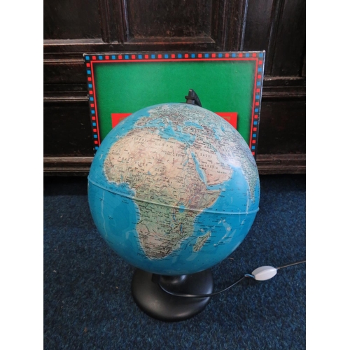 1960 - Illuminated Globe plus scrabble game with electronic timer. See photos.  S2