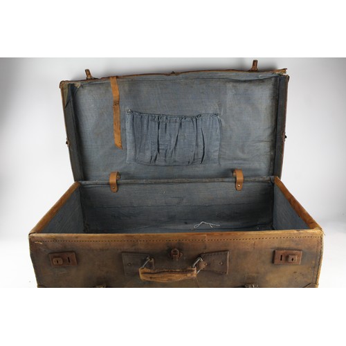 2 - Large Vintage leather suitcase which measures 28 x 16 x 9 inches. in good condition for age. see pho... 