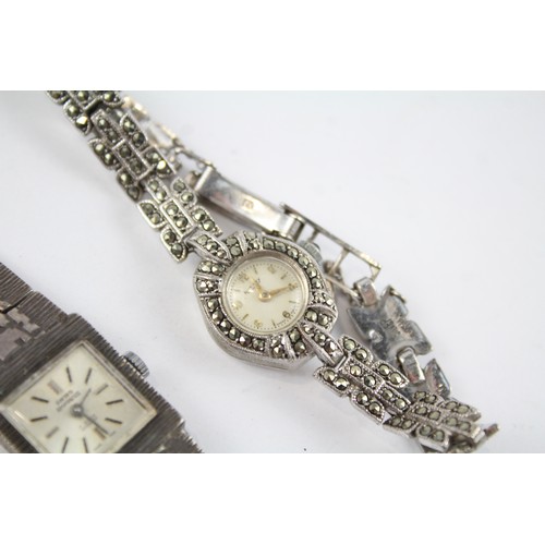 5 - STERLING SILVER Ladies Vintage WRISTWATCHES Hand-wind WORKING Inc. Rotary x 2     404719