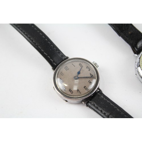 6 - STERLING SILVER Cased Vintage WRISTWATCHES Hand-wind WORKING x 2     404732